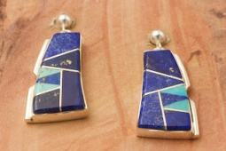 Calvin Begay Genuine Blue Lapis Sterling Silver Earrings